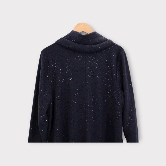 NWT Lane Bryant Sweater Plus Size 14/16 Cowl Neck Blue Sequins Stretch Pullover - Picture 10 of 16